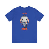 Mr Met New York Mets, Soft Cotton Bella and Canvas Short Sleeve Tee shirt