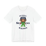 Russell Wilson Seattle Seahawks (Green), Soft Cotton Bella and Canvas Short Sleeve Tee shirt