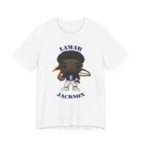 Lemar Jackson Baltimore Ravens, Soft Cotton Bella and Canvas Short Sleeve Tee shirt