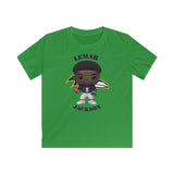 Lemar Jackson Baltimore Ravens, Kids Gildan Softstyle Tee Shirt