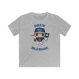 Drew Bledsoe New England Patriots, Kids Gildan Softstyle Tee Shirt