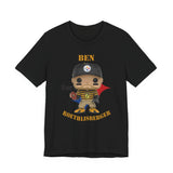 Ben Roethlisberger Pittsburgh Steelers Throwback, Soft Cotton Bella and Canvas Short Sleeve Tee shirt