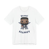 Zeke Elliott Dallas Cowboys (Blue), Soft Cotton Bella and Canvas Short Sleeve Tee shirt