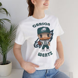 Carson Wentz Philadelphia Eagles (White Jersey), Soft Cotton Bella and Canvas Short Sleeve Tee shirt