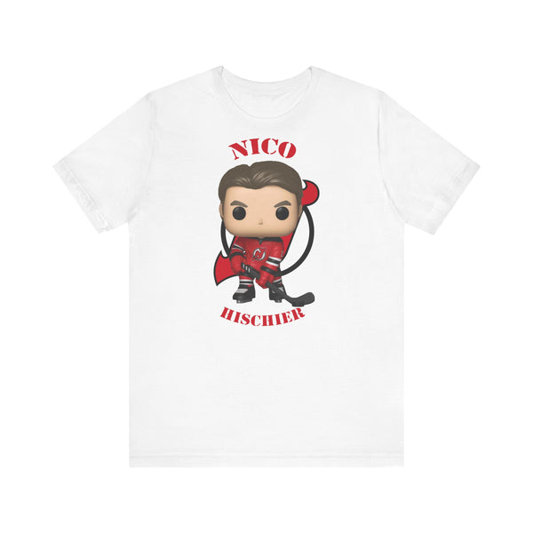 Nico Hischier New Jersey Devils, Soft Cotton Bella and Canvas Short Sleeve Tee shirt