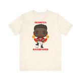 Marcus Rashford Manchester United, Soft Cotton Bella and Canvas Short Sleeve Tee shirt