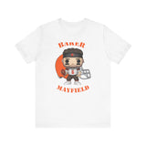 Baker Mayfield Cleveland Browns, Soft Cotton Bella and Canvas Short Sleeve Tee shirt