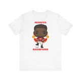 Marcus Rashford Manchester United, Soft Cotton Bella and Canvas Short Sleeve Tee shirt