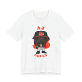 A.J Green Cincinnati Bengals, Soft Cotton Bella and Canvas Short Sleeve Tee shirt
