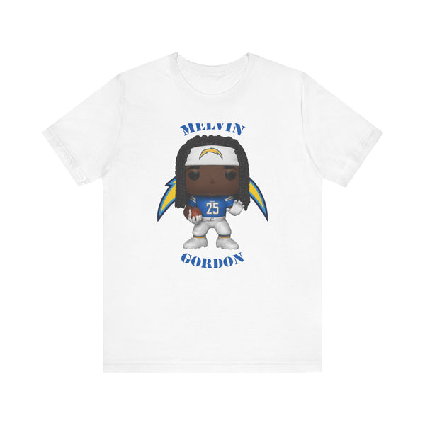 Melvin Gordon L.A Chargers, Soft Cotton Bella and Canvas Short Sleeve Tee shirt