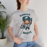 Carson Wentz Philadelphia Eagles (White Jersey), Soft Cotton Bella and Canvas Short Sleeve Tee shirt