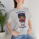 Francisco Lindor Cleveland Indians, Soft Cotton Bella and Canvas Short Sleeve Tee shirt