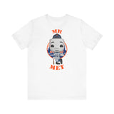 Mr Met New York Mets, Soft Cotton Bella and Canvas Short Sleeve Tee shirt