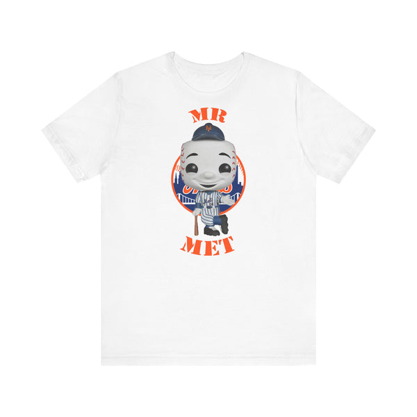 Mr Met New York Mets, Soft Cotton Bella and Canvas Short Sleeve Tee shirt