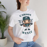 Carson Wentz Philadelphia Eagles (Green Jersey), Soft Cotton Bella and Canvas Short Sleeve Tee shirt