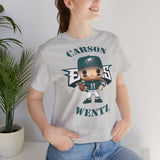 Carson Wentz Philadelphia Eagles (Green Jersey), Soft Cotton Bella and Canvas Short Sleeve Tee shirt