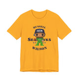 Russell Wilson Seattle Seahawks (Green), Soft Cotton Bella and Canvas Short Sleeve Tee shirt