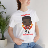 Marcus Rashford Manchester United, Soft Cotton Bella and Canvas Short Sleeve Tee shirt