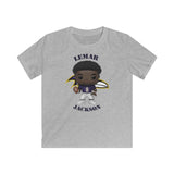 Lemar Jackson Baltimore Ravens, Kids Gildan Softstyle Tee Shirt