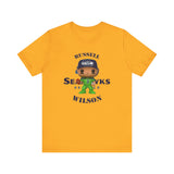 Russell Wilson Seattle Seahawks (Green), Soft Cotton Bella and Canvas Short Sleeve Tee shirt