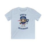 Drew Bledsoe New England Patriots, Kids Gildan Softstyle Tee Shirt