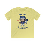 Drew Bledsoe New England Patriots, Kids Gildan Softstyle Tee Shirt