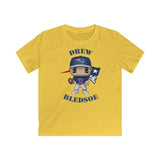 Drew Bledsoe New England Patriots, Kids Gildan Softstyle Tee Shirt