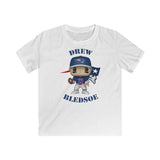 Drew Bledsoe New England Patriots, Kids Gildan Softstyle Tee Shirt