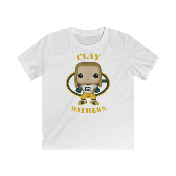 Clay Mathews Green Bay Packers, Kids Gildan Softstyle Tee Shirt