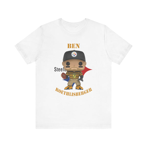 Ben Roethlisberger Pittsburgh Steelers Throwback, Soft Cotton Bella and Canvas Short Sleeve Tee shirt