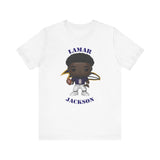 Lemar Jackson Baltimore Ravens, Soft Cotton Bella and Canvas Short Sleeve Tee shirt