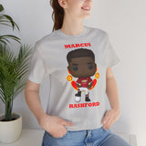Marcus Rashford Manchester United, Soft Cotton Bella and Canvas Short Sleeve Tee shirt