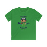 Russell Wilson Seattle Seahawks (Green), Kids Gildan Softstyle Tee Shirt