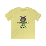 Russell Wilson Seattle Seahawks (Green), Kids Gildan Softstyle Tee Shirt