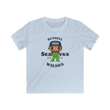 Russell Wilson Seattle Seahawks (Green), Kids Gildan Softstyle Tee Shirt