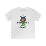 Russell Wilson Seattle Seahawks (Green), Kids Gildan Softstyle Tee Shirt
