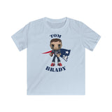 Tom Brady New England Patriots (Large), Kids Gildan Softstyle Tee Shirt