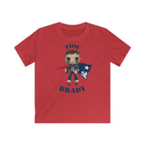 Tom Brady New England Patriots (Large), Kids Gildan Softstyle Tee Shirt