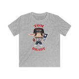 Tom Brady New England Patriots Superbowl, Kids Gildan Softstyle Tee Shirt
