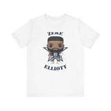 Zeke Elliott Dallas Cowboys (Blue), Soft Cotton Bella and Canvas Short Sleeve Tee shirt