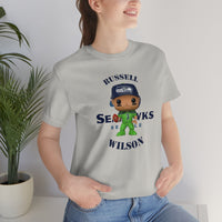 Russell Wilson Seattle Seahawks (Green), Soft Cotton Bella and Canvas Short Sleeve Tee shirt