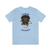 Lemar Jackson Baltimore Ravens, Soft Cotton Bella and Canvas Short Sleeve Tee shirt