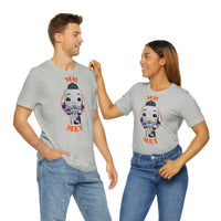 Mr Met New York Mets, Soft Cotton Bella and Canvas Short Sleeve Tee shirt
