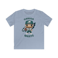 Carson Wentz Philadelphia Eagles White Jersey, Kids Gildan Softstyle Tee Shirt