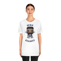 Zeke Elliott Dallas Cowboys (Blue), Soft Cotton Bella and Canvas Short Sleeve Tee shirt