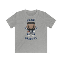 Zeke Elliott Dallas Cowboys (Blue), Kids Gildan Softstyle Tee Shirt