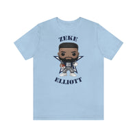 Zeke Elliott Dallas Cowboys (Blue), Soft Cotton Bella and Canvas Short Sleeve Tee shirt