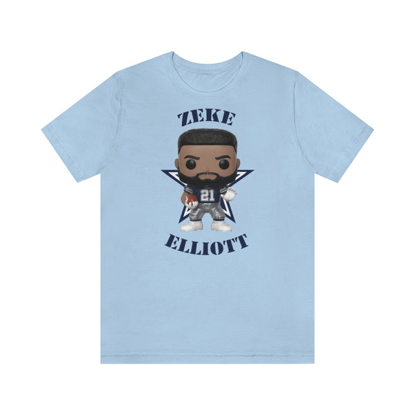 Zeke Elliott Dallas Cowboys (Blue), Soft Cotton Bella and Canvas Short Sleeve Tee shirt