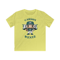 Carson Wentz Philadelphia Eagles Green Jersey, Kids Gildan Softstyle Tee Shirt