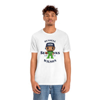 Russell Wilson Seattle Seahawks (Green), Soft Cotton Bella and Canvas Short Sleeve Tee shirt